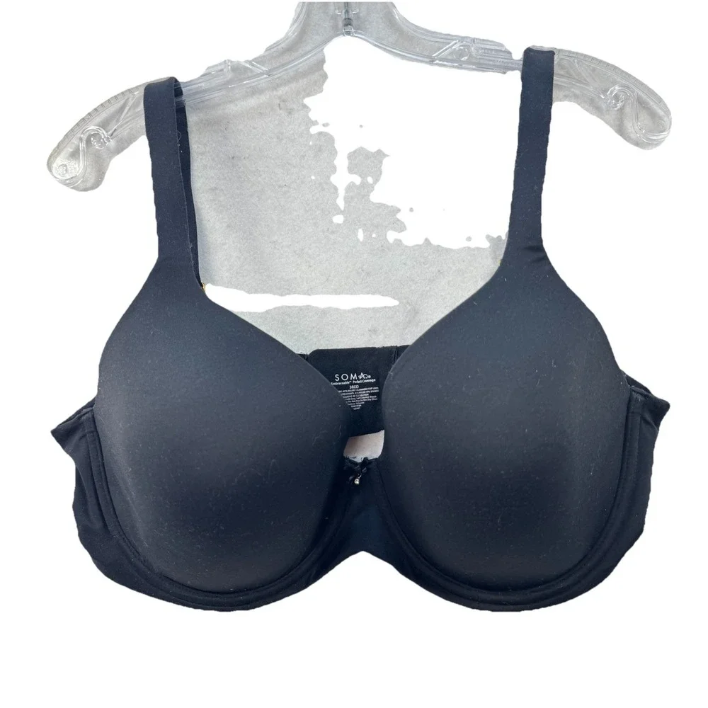 Soma‎ Embraceable Perfect Coverage Womens Size 38DD Underwire Bra Solid Black